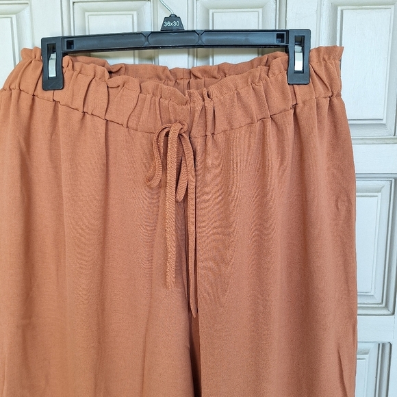Wide Leg Palazzo Pants Elastic Waist SzXL Lite Weight Fall Color Never Worn - Picture 5 of 10